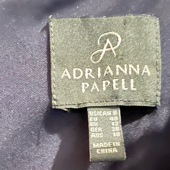 Adrianna Papell navy with lace sleeveless formal evening gown. Women size 8 - Picture 3 of 6